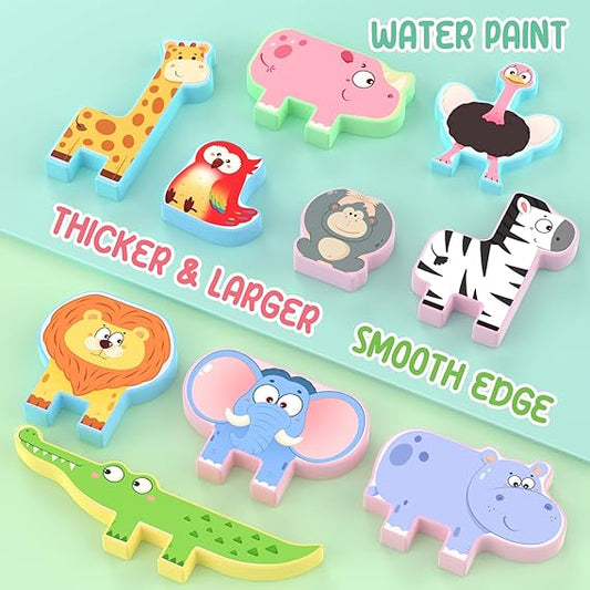 Montessori Wooden Animal Stacking Blocks – 10 Pack Toddler Learning Toys - Urbizia