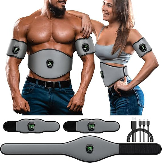 NEWPINE Fitness Belt – Powered Muscle Stimulator for Home Workout (Grey) - Urbizia