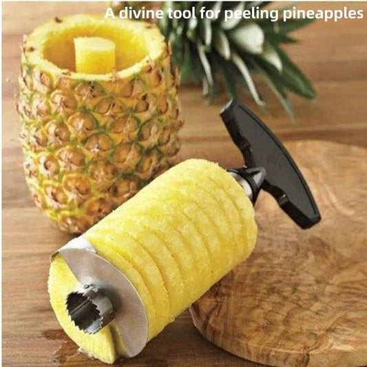 Pineapple Slicer & Peeler – Stainless Steel Fruit Cutter Kitchen Tool