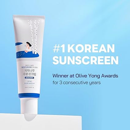 ROUND LAB Birch Juice Moisturizing UV Lock SPF45 – Korean Glow Sunscreen 1.69 fl oz - Urbizia