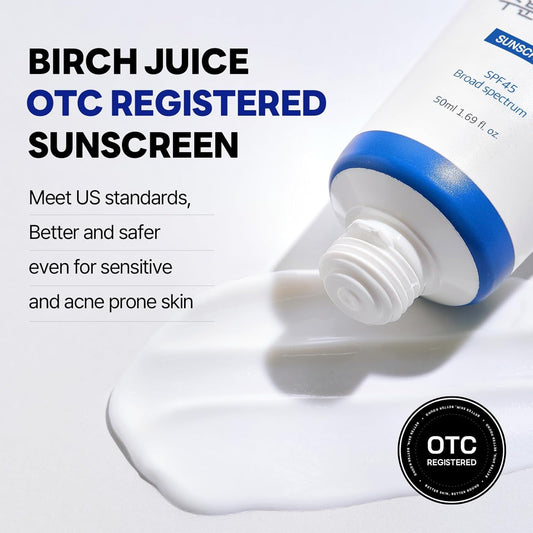 ROUND LAB Birch Juice Moisturizing UV Lock SPF45 – Korean Glow Sunscreen 1.69 fl oz - Urbizia