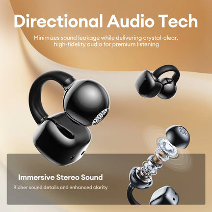 Lenovo RS119 Pro Ear Clip Earbuds Stable Open Ear Wireless Earphones Bluetooth 6.0 Clip On Sports Headphones LED Power Display