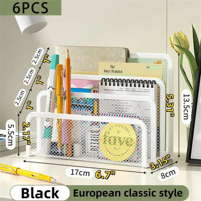 Desk Mail Organizer Small File Holders Letter Organizer Metal Mesh Document/Filing/Folders/Paper Organizer for Desktop - Urbizia