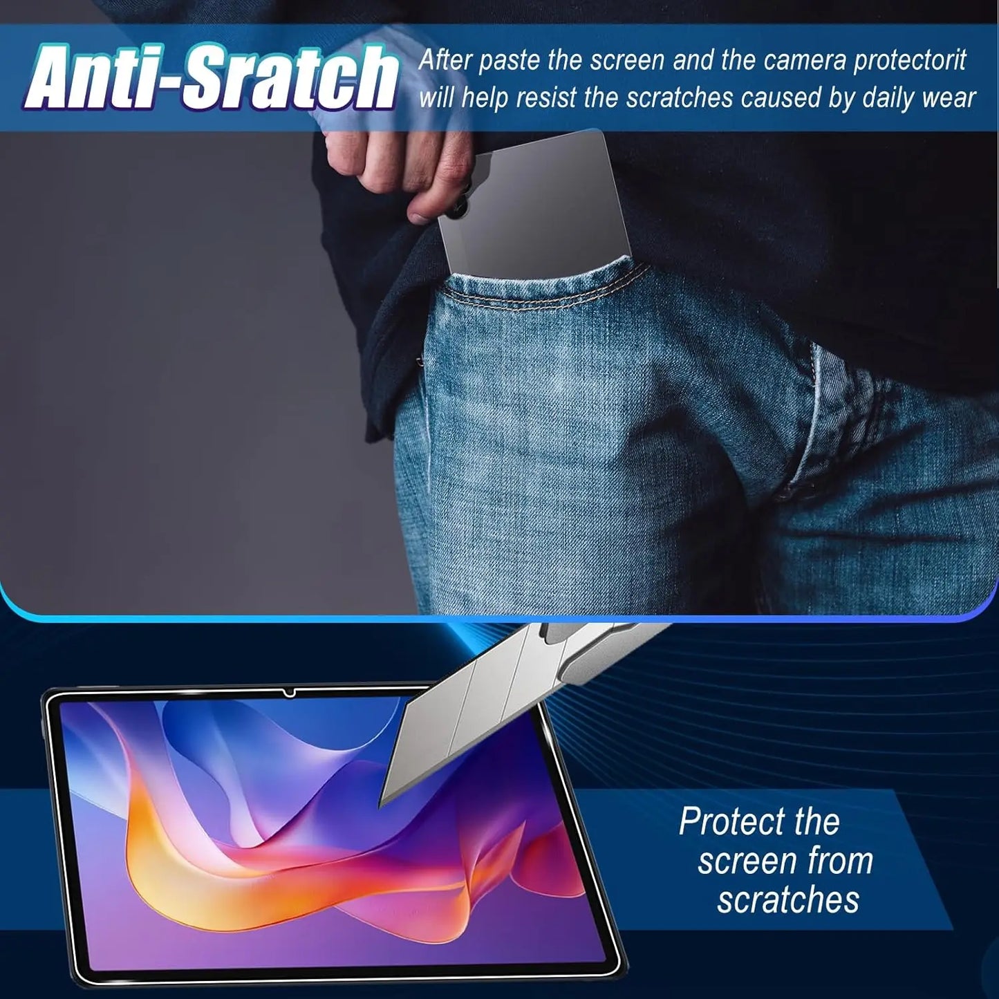 Screen Protector for Redmi Pad 2 (11 inch) 2025 Tablet Tempered Glass Film Rear Camera Protector Anti-fall/Anti-scratch 11 inch