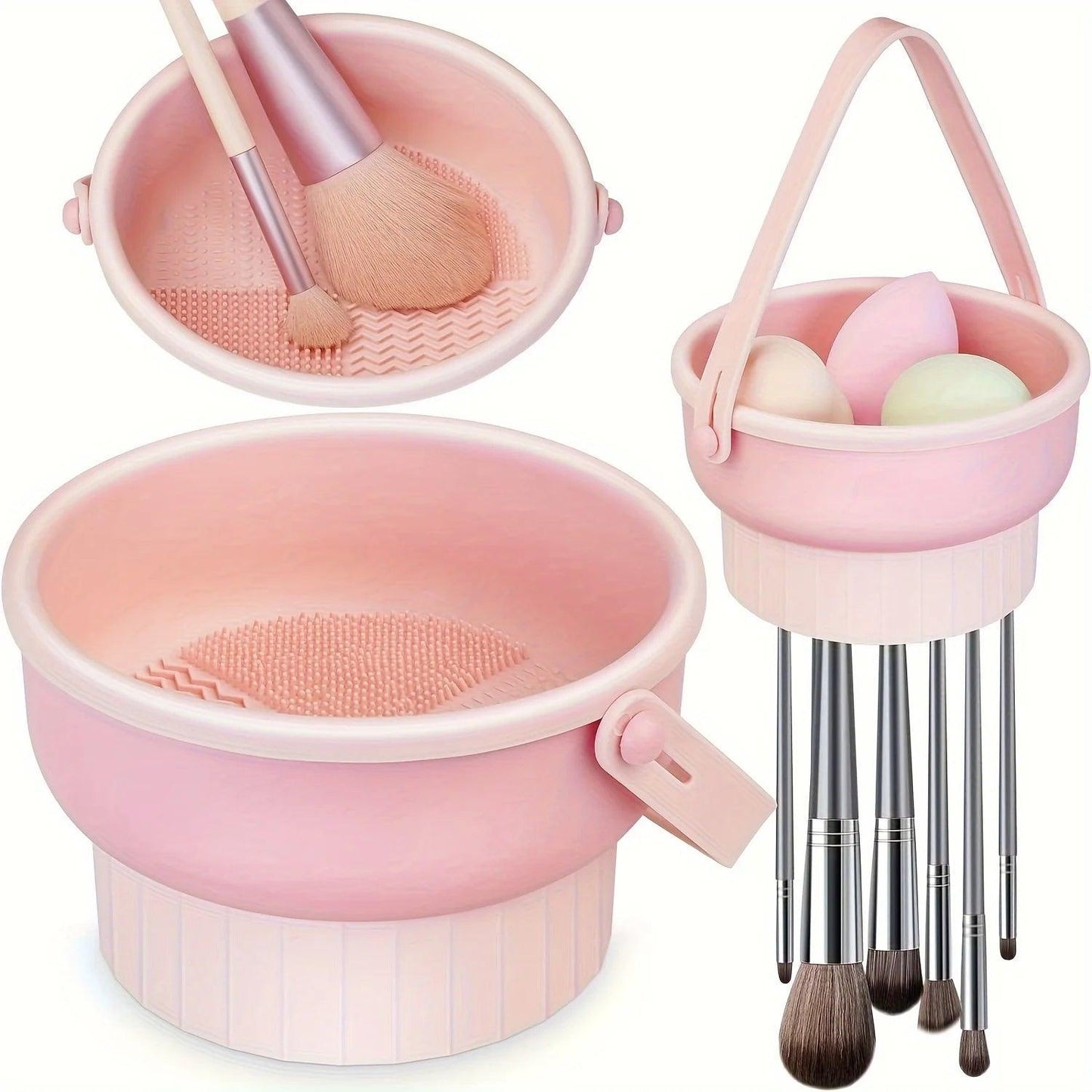 3-in-1 Silicone Makeup Brush Cleaner & Drying Mat Set
