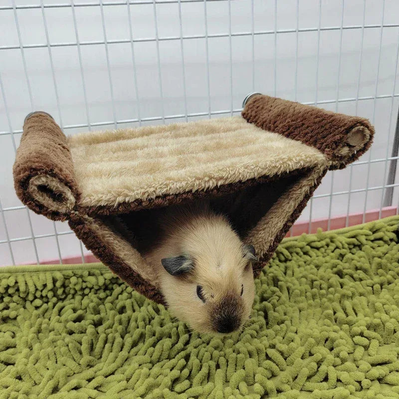 Pet Hammock for Small Animal Double Thick Plush Warm Bed for Hamster House Nest Sleeping Bag Hanging Tree Beds Pet Hamster Nest - Urbizia
