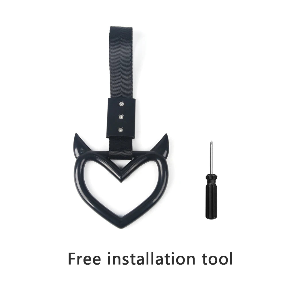 JDM Auto Accessories Cat Tsurikawa Ring Handle Hand Strap Loops Bumper Bus Car Drift Charm Warning Tag