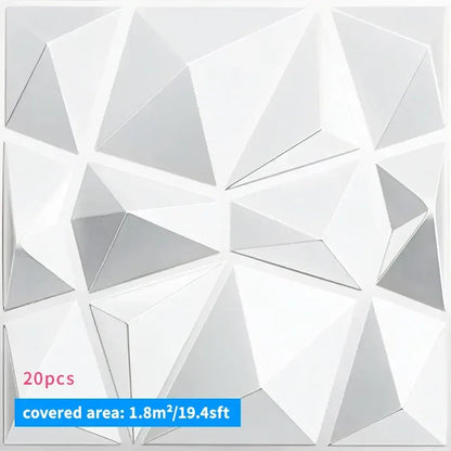 20PCS 3D Wall Panels 30x30cm Indoor Wall Decoration for Living Room Bedroom Hotel Office Mural Tile-Panel-Mold 3D Wall Sticker - Urbizia