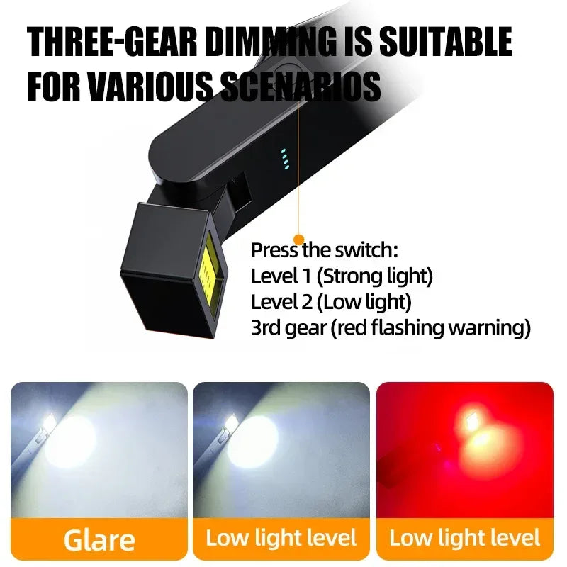Magnetic Work Light Rechargeable COB Flashlight Suitable for Night Work Emergency Lamp Night Light Small Car Lamp - Urbizia