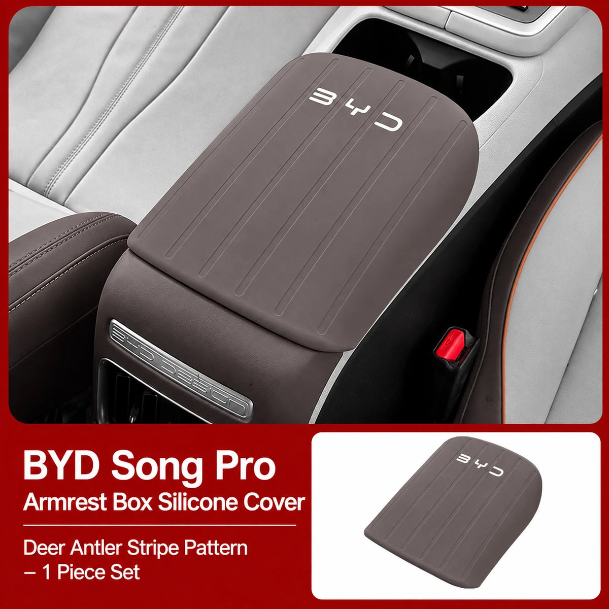 BYD Song Pro Dmi Sealion 5 Silicone Armrest Box Cover Anti-Scratch Dirt-Resistant Center Console Protector Interior Accessory