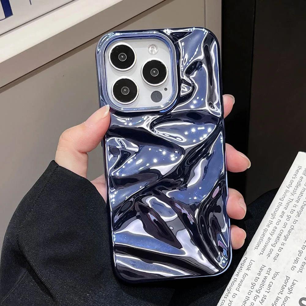 Luxury 3D Wrinkle Electroplate Case for iPhone 17–11 Series