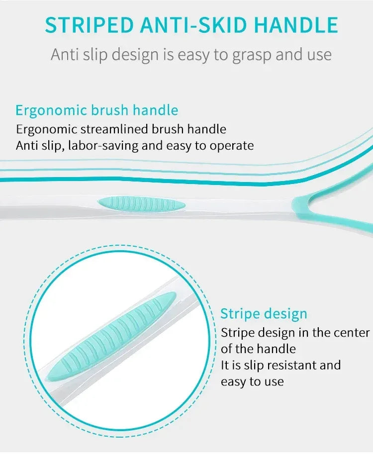 Tongue Scraper Cleaner for Adult Kid,Tongue Brush for Fresh Breath Dental Eliminate Bad Breath in Seconds Oral Care Tool - Urbizia