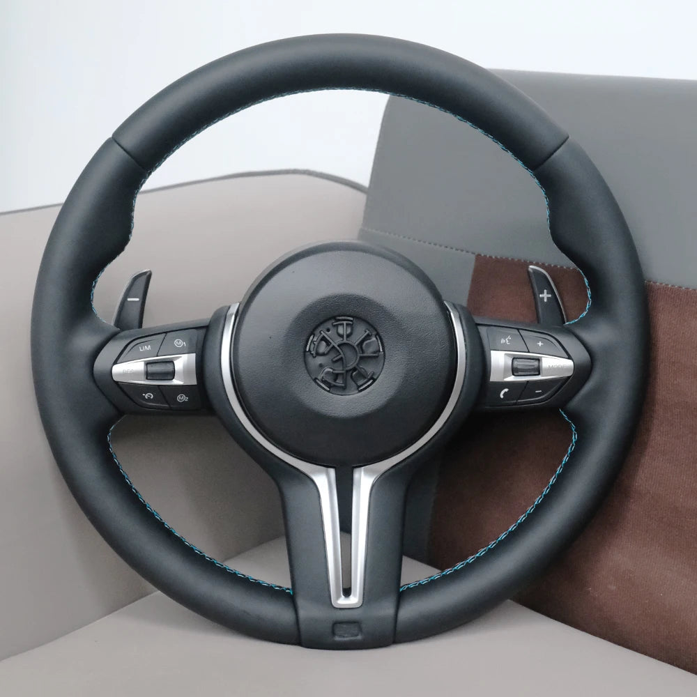 M Sport Full Leather Steering Wheel For BMW M3 F30 F15 F16 F20 F21 F25 F26 M5 F10 F11 F06 F07 F12 F13 F01 E90 E90 X5 E70 E87 E81