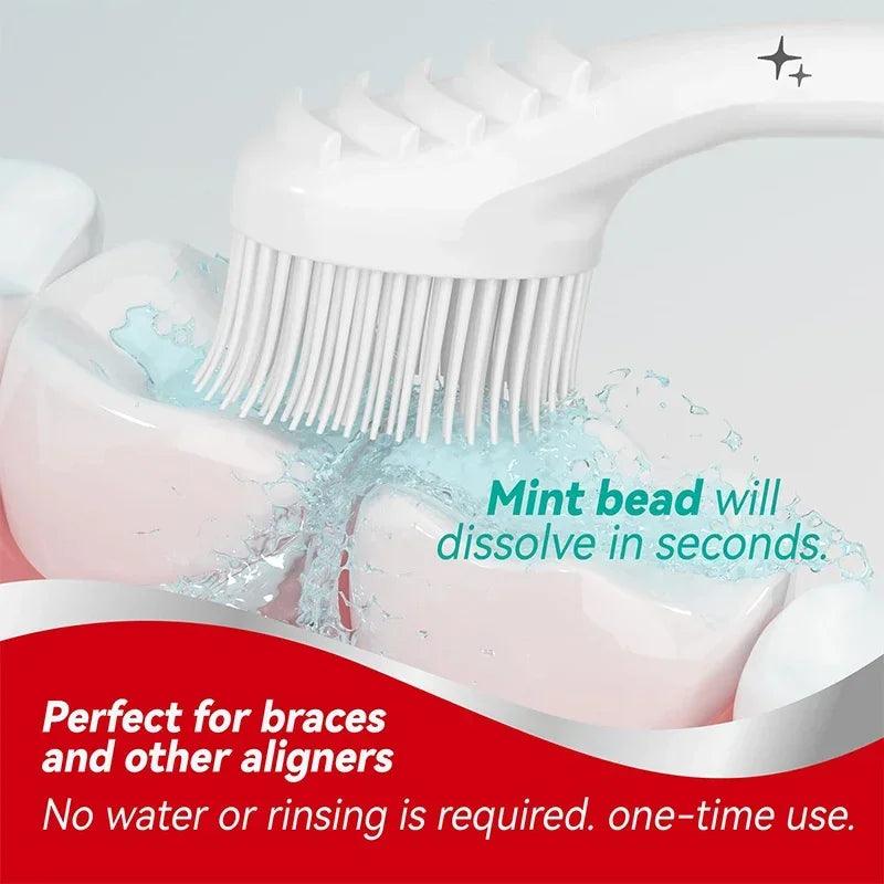 20PC 2 Flavors Portable Travel Toothbrush Exploded Bead Toothbrush Disposable Adult Cleaning Toothbrush Individually Packaged