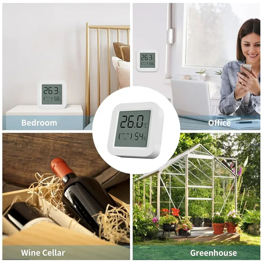 Tuya Zigbee Temperature Humidity Sensor For Smart Home LCD Screen Works With Alexa Google Home APP Smart Life Tuya Smart Yandex - Urbizia