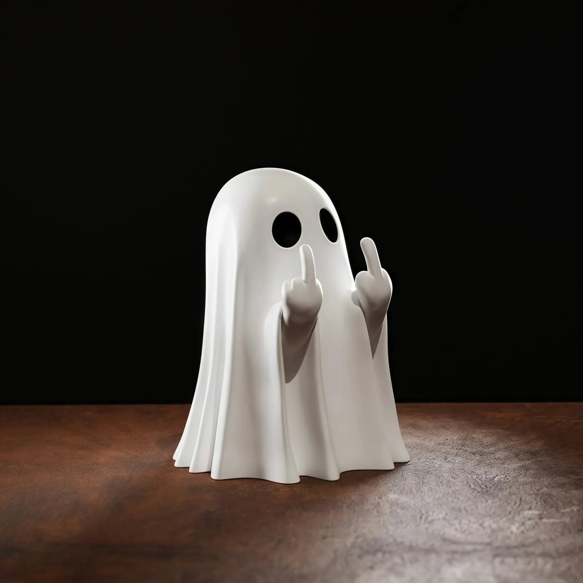 Middle Finger Cute Ghost Statue, Ghosts Small Scary Ghost Figurines, Halloween Home Decorations, Coffee Table Centerpieces Shelf - Urbizia