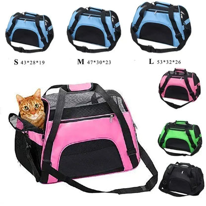 Cat Bags Portable Dog Carrier Bag Mesh Breathable Carrier Bags for Small Dogs Foldable Cats Handbag Travel Pet Bag Transport Bag - Urbizia