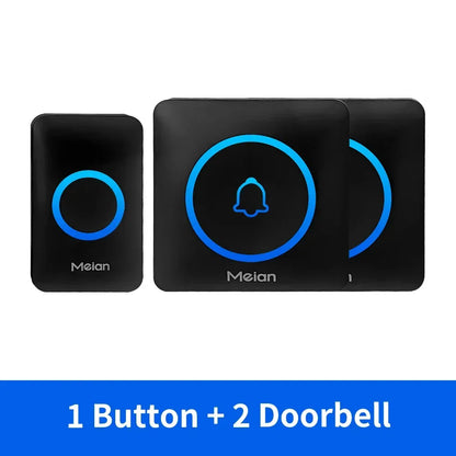 Meian Smart Home Doorbell Wireless Security Doorbell IP65 Waterproof Outdoor Door Bell 60 Songs 5 Volume Adjustable Chime Kit - Urbizia