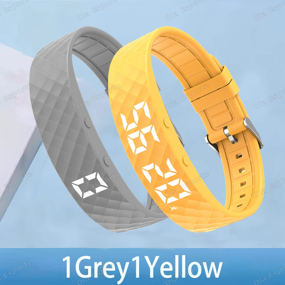 2026 Outdoor Smartwatch Sports Bracelet Vibration Alarm Clock Reminder Sleep Monitoring 24 Hours Pedometer Rechargeable Bracelet