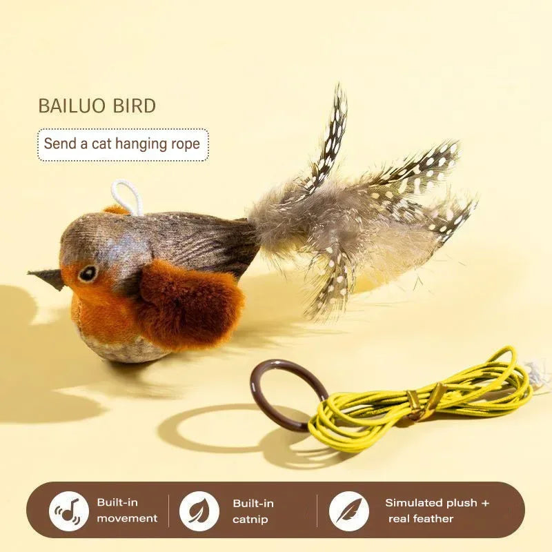 Simulation Bird Cat Toys Cats Interactive Cat Toy Realistic Bird Sound Cat Toy Plush Cat Toy Catnip Cat Toy for Cats Kitten Toy - Urbizia