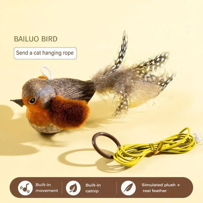 Simulation Bird Cat Toys Cats Interactive Cat Toy Realistic Bird Sound Cat Toy Plush Cat Toy Catnip Cat Toy for Cats Kitten Toy - Urbizia