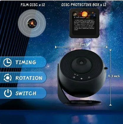 LED Night Light Galaxy Projector Starry Sky Projector 360° Rotate Planetarium Night Lamp For Room Decorative Children Kids Gift - Urbizia