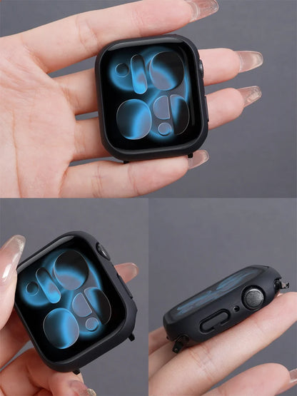 Tempered Glass+Case For Apple Watch 38-40mm 41mm 42mm 44mm 45mm 46mm Screen Protector Protective Cover iWatch 11 10 8 7 9 6 SE 5
