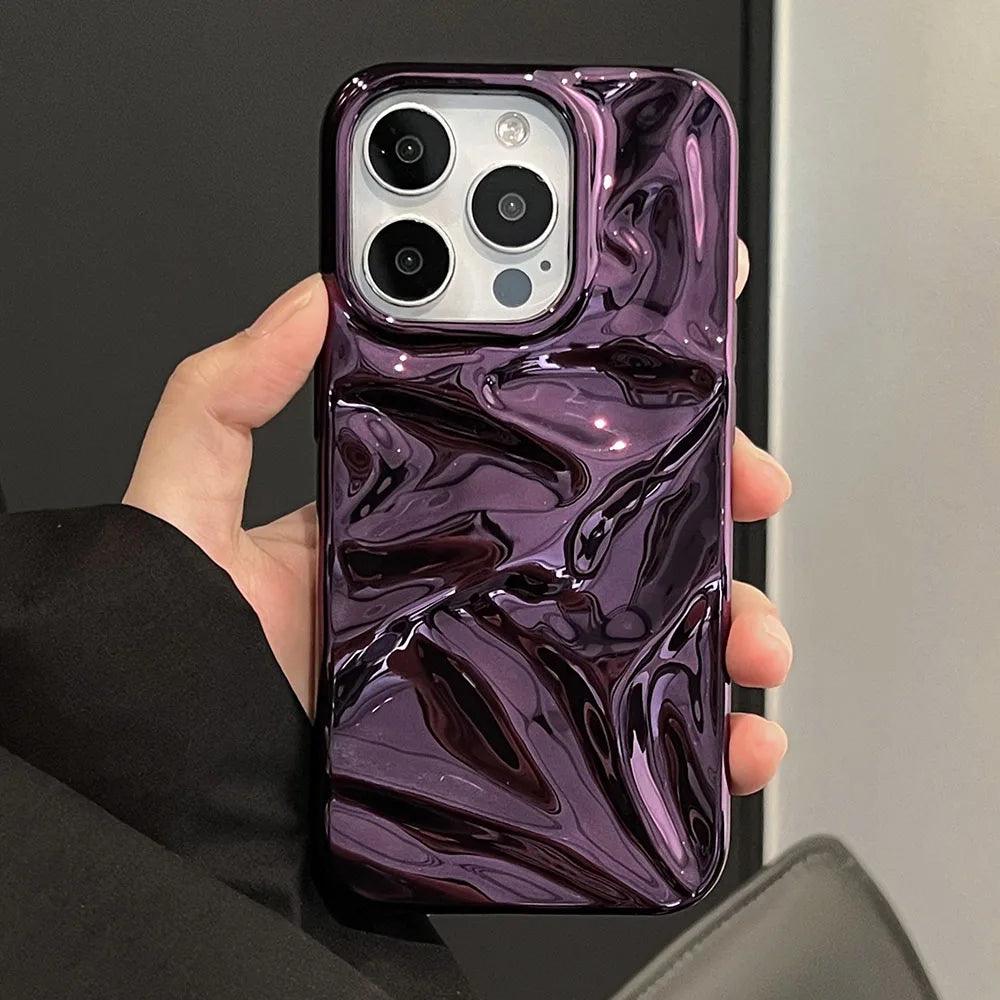 Luxury 3D Wrinkle Electroplate Case for iPhone 17–11 Series