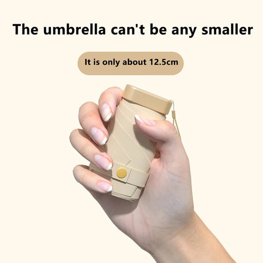 2026 Mini Sun Umbrella Pocket Rain Umbrella Vinyl Sunscreen / UV Protection Capsule Compact and Portable Rain and Rain Dual Use