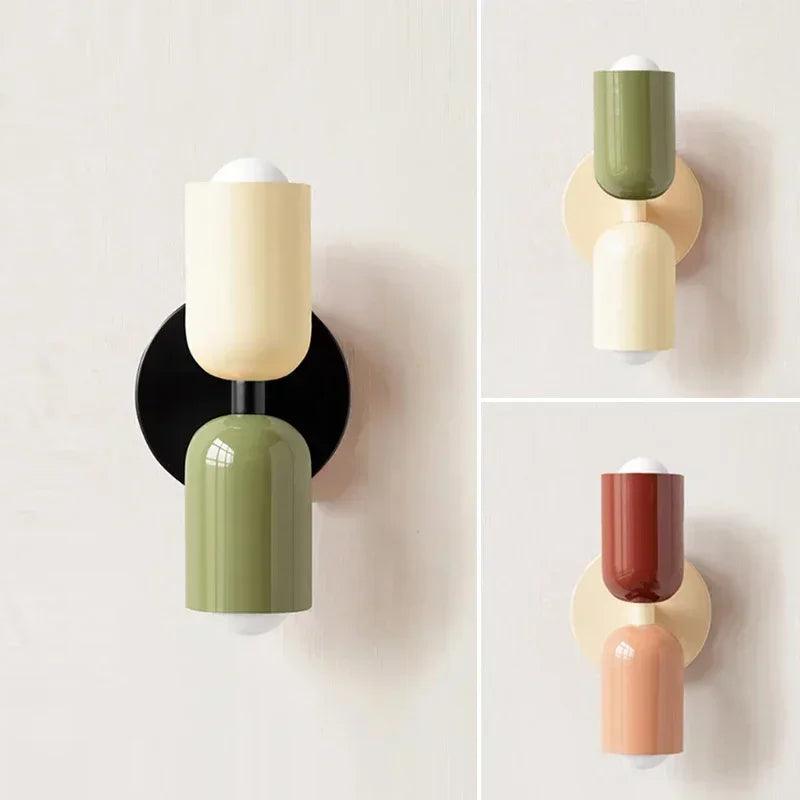 Nordic Macaron Colourful Wall Lamp – E27, Bedside and Living Room