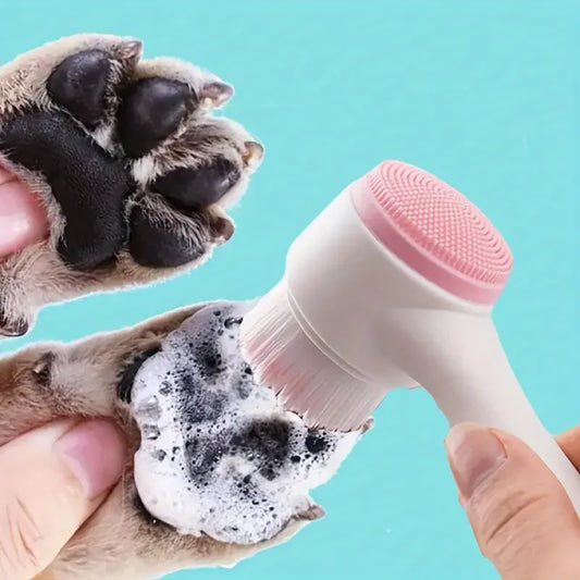 Silicone Pet Paw Cleaner & Massage Brush – Dual-Sided Dog Grooming Tool