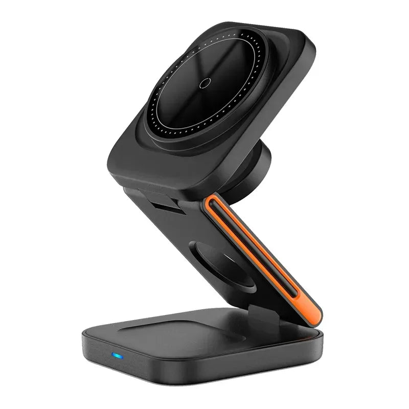 3 in 1 Foldable Charging Station Fast Magnetic Wireless Charger Stand for iPhone 17 16 15 14 13 12 Apple Watch 8 7 6 Airpods Pro - Urbizia