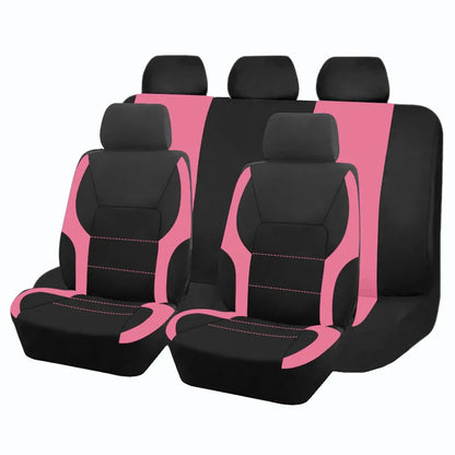 AUTO PLUS Sports Universal Polyester Car Seat Cover Set Fit Most Car Plain Fabric Bicolor Stylish Car Accessories Seat Protector