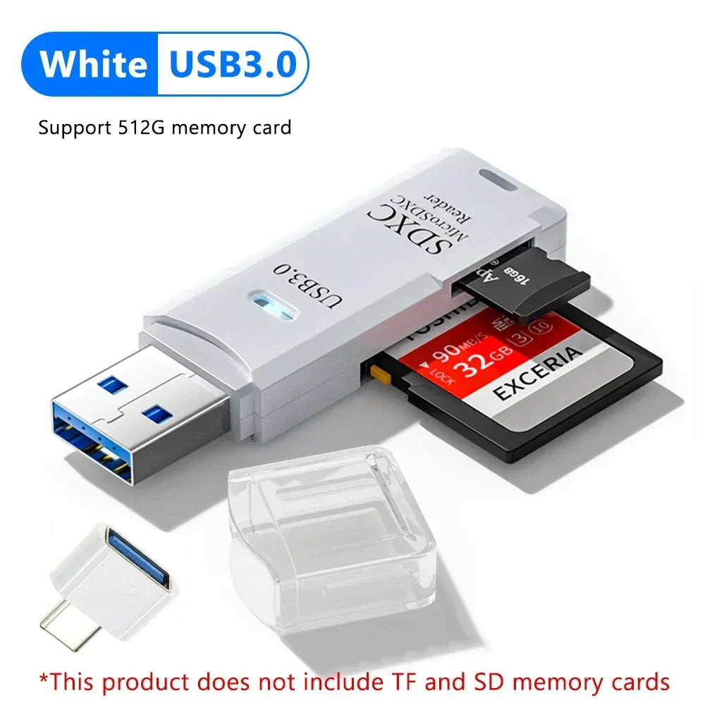 2-in-1 USB 3.0 SD & TF Card Reader High-Speed Adapter