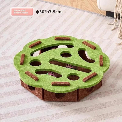 Cat Puzzle Toy Felt Puzzle Box Cat Exercise Toy With Ball Indoor Sports Entertainment Hunting Cat Toys For Indoor Cats - Urbizia