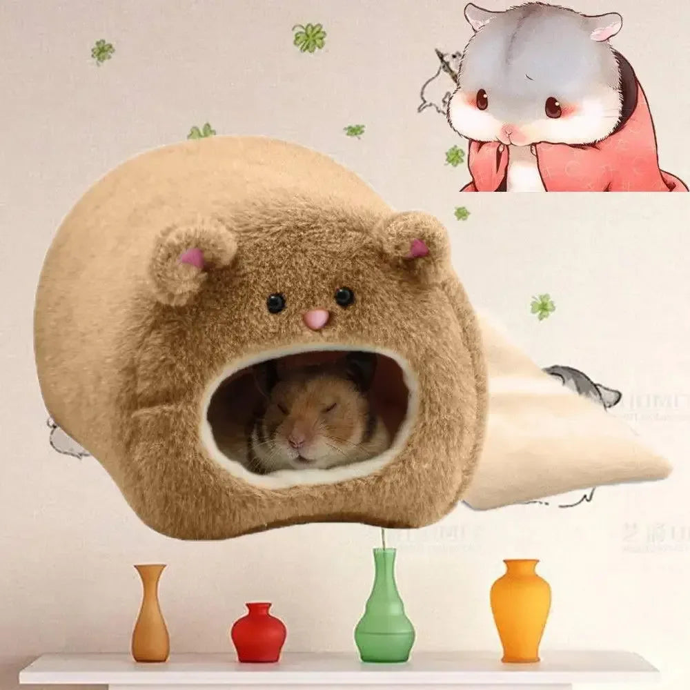 Hamster Soft Warm Bed Rat Hammock Pig Squirrel Winter Pet Toy Hamster Cage House Hanging Nest+Mat House Bed Animal Mice Rat Nest - Urbizia