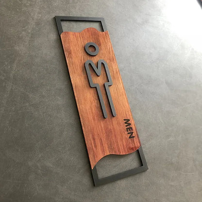 Imitation Wood Bathroom Signage Toilet Signage Address Gym Dressing Room Bathroom Wall Attached Bedroom Bathroom Door Signage - Urbizia