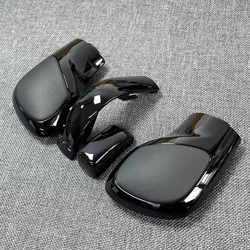 4PCS Chrome Matt With Leather Shift Knob Gear Side Cover DSG Emblem For VW Golf 6 7 R GTI Passat B7 B8 CC R20 Jetta MK6 GLI