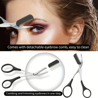 3-Piece Stainless Steel Eyebrow Grooming Kit - Urbizia