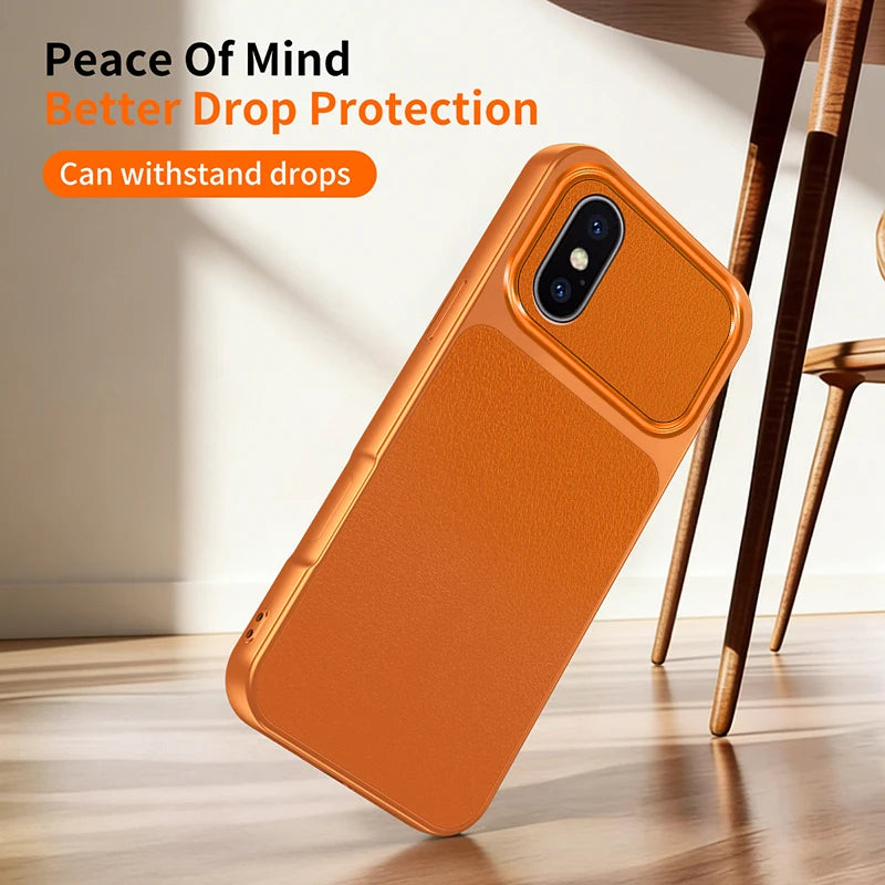 Funda Lychee Grain Phone Case for Apple iPhone XS Max X XR Simple Luxury Plating Faux Lambskin Soft Silicone Original Back Cover