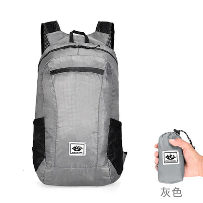 18L Portable Foldable Backpack Folding Mountaineering Bag Ultralight Outdoor Climbing Cycling Travel Knapsack Hiking Daypack