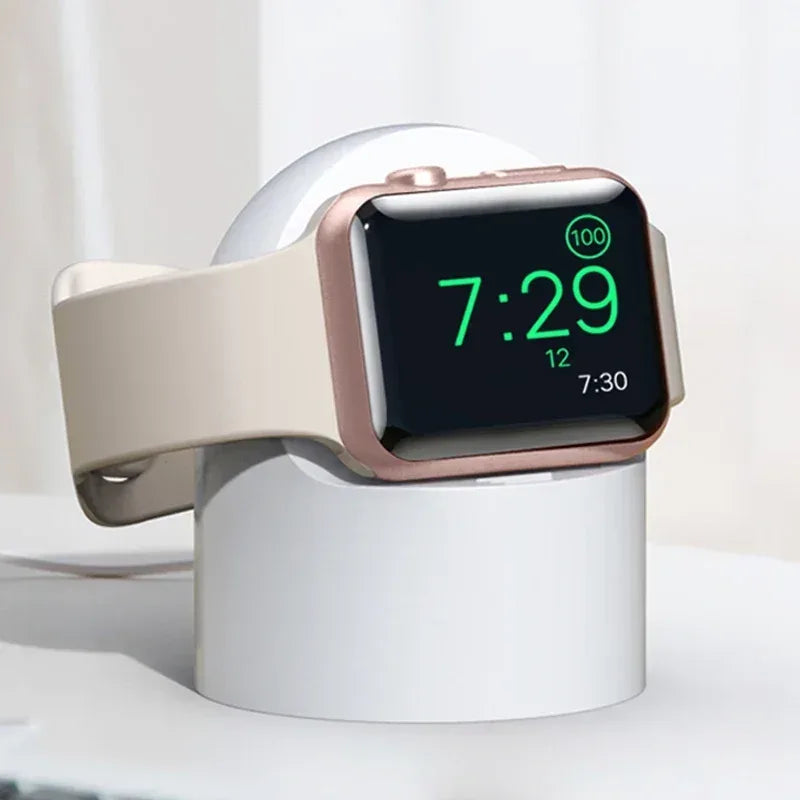 Charger Stand For Apple Watch Series Ultra/8/SE2/7/6/SE/4/3 49mm/45mm/44mm/42mm/41mm/40mm/38mm Durable Silicone Nightstand Mode - Urbizia