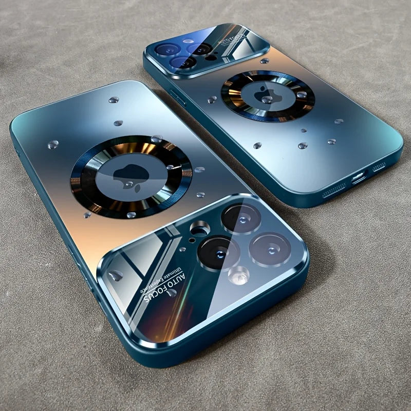 New Luxury Glass Camera for Magesafe Magnetic Wireless Charge Case for IPhone 17 13 12 11 Pro Max 16 15 14 Plus Shockproof Cover