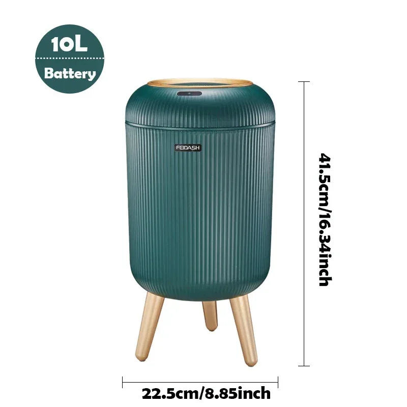 Automatic Trash Can with Lid, Small Plastic Smart Trash Can, Motion Sensor Trash Can for Bedroom, Bathroom, Kitchen, Office - Urbizia