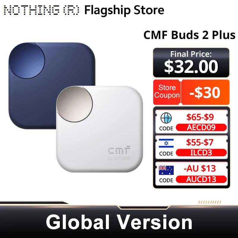 Nothing Buds 2 Plus CMF by New Global version 50dB Hybrid ANC Earbuds Long Battery Hi-Res Audio IP55 Bluetooth-Compatible