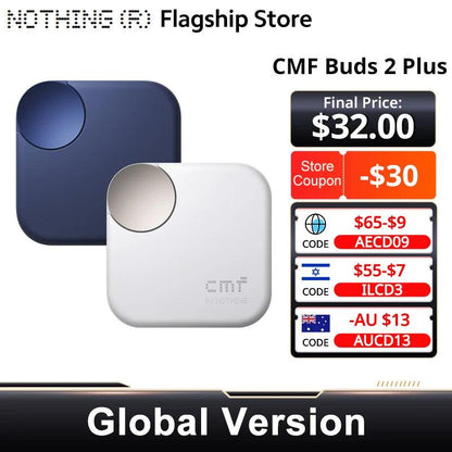 Nothing Buds 2 Plus CMF by New Global version 50dB Hybrid ANC Earbuds Long Battery Hi-Res Audio IP55 Bluetooth-Compatible