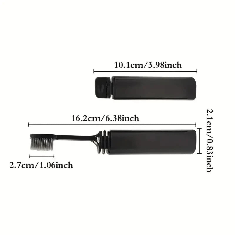 Portable Compact Charcoal Folding Toothbrush - Perfect for TravelCamping, and Hiking - Easy to Take and Efficient Teethbrush