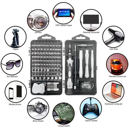 115-in-1 Small Screwdriver Set, Professional Repair Tool Kit for Phone, Computer, Watch, Console, Eyeglass and Electronic