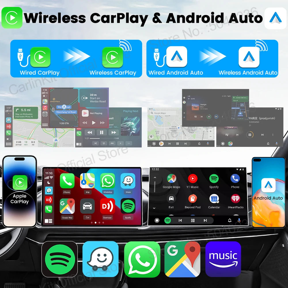CarlinKit 5.0 Mini Ultra &Mini 5 Pro Wireless Adapter Wireless CarPlay &Android Auto USB Dongle For Cars Wireless Auto Connect