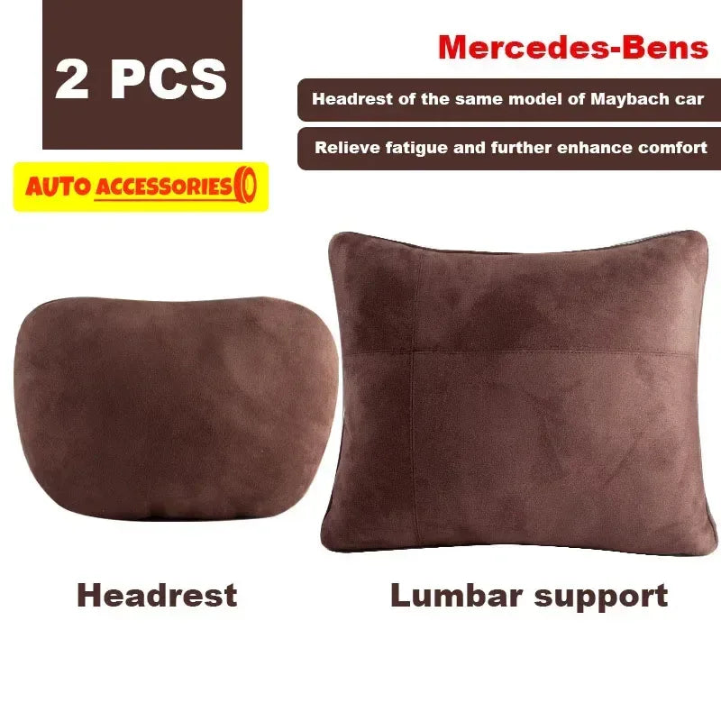 Car Headrest Neck Support Pillow – Maybach Design, Soft & Adjustable - Urbizia